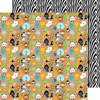 Doodlebug Design - At the Zoo Collection - 12 x 12 Double Sided Paper - Zoo Friends