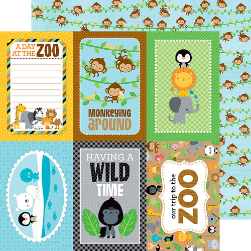 Doodlebug Design - At the Zoo Collection - 12 x 12 Double Sided Paper - Hanging Out