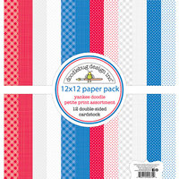 Doodlebug Design - Yankee Doodle Collection - 12 x 12 Paper Pack - Petite Print Assortment