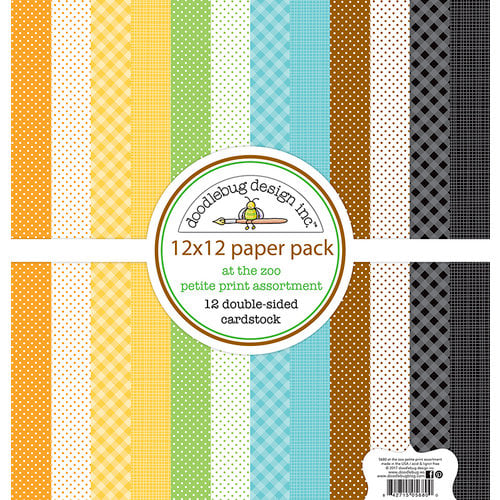 Doodlebug Design - At the Zoo Collection - 12 x 12 Paper Pack - Petite Print Assortment