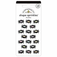 Doodlebug Design - Booville Collection - Halloween - Sprinkles - Self Adhesive Enamel Shapes - Silly Spiders