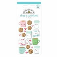 Doodlebug Design - Milk and Cookies Collection - Christmas - Sprinkles - Self Adhesive Enamel Shapes - Milk and Cookies