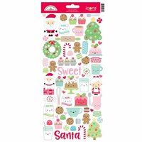 Doodlebug Design - Milk and Cookies Collection - Christmas - Cardstock Stickers - Icons