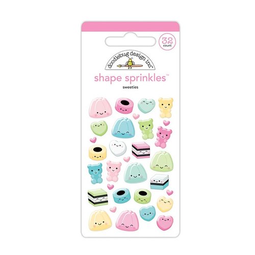 Doodlebug Design - So Punny Collection - Sprinkles - Self Adhesive Enamel Shapes - Sweeties