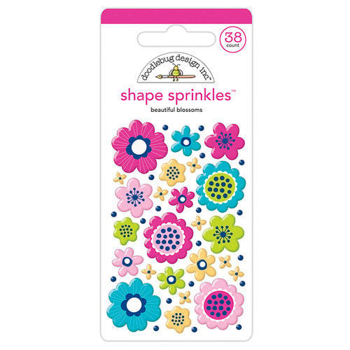 Doodlebug Design - Hello Collection - Sprinkles - Self Adhesive Enamel Shapes - Beautiful Blossoms