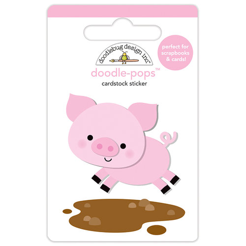 Doodlebug Design - Down on the Farm Collection - Doodle-Pops - 3 Dimensional Cardstock Stickers - Piggy