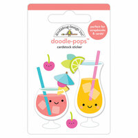 Doodlebug Design - Sweet Summer Collection - Doodle-Pops - 3 Dimensional Cardstock Stickers - Fruit Punch
