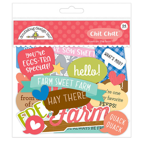 Doodlebug Design - Down on the Farm Collection - Chit Chat - Die Cut Cardstock Pieces