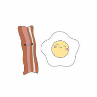 Doodlebug Design - So Punny Collection - Collectible Pins - Bacon and Eggs
