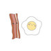 Doodlebug Design - So Punny Collection - Collectible Pins - Bacon and Eggs