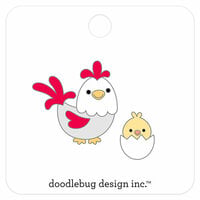 Doodlebug Design - Down on the Farm Collection - Collectible Pins - Hen and Chick