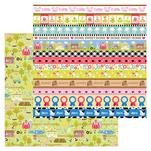 Doodlebug Design - Down on the Farm Collection - 12 x 12 Double Sided Paper - Down on the Farm