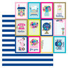 Doodlebug Design - Hello Collection - 12 x 12 Double Sided Paper - Navy Stripe