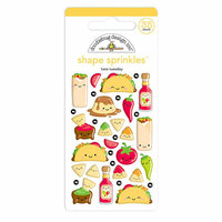 Doodlebug Design - So Much Pun Collection - Stickers - Sprinkles - Self Adhesive Enamel Shapes - Taco-bout Fun