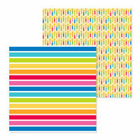 Doodlebug Design - So Much Pun Collection - 12 x 12 Double Sided Paper - Just my Stripe