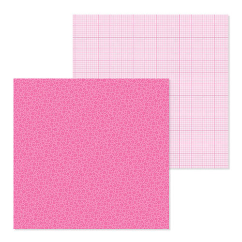 Doodlebug Design - Petite Prints Collection - 12 x 12 Double Sided Paper - Floral and Graph - Bubblegum