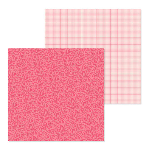 Doodlebug Design - Petite Prints Collection - 12 x 12 Double Sided Paper - Floral and Graph - Cherry