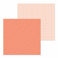 Doodlebug Design - Petite Prints Collection - 12 x 12 Double Sided Paper - Floral and Graph - Coral