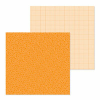 Doodlebug Design - Petite Prints Collection - 12 x 12 Double Sided Paper - Floral and Graph - Mandarin
