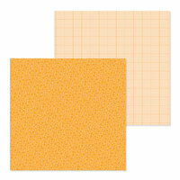 Doodlebug Design - Petite Prints Collection - 12 x 12 Double Sided Paper - Floral and Graph - Tangerine