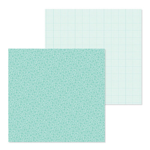 Doodlebug Design - Petite Prints Collection - 12 x 12 Double Sided Paper - Floral and Graph - Pistachio