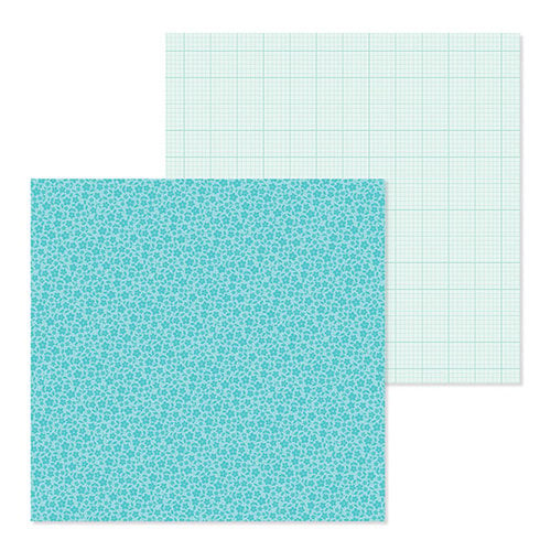 Doodlebug Design - Petite Prints Collection - 12 x 12 Double Sided Paper - Floral and Graph - Swimming Pool
