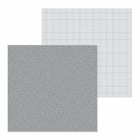 Doodlebug Design - Petite Prints Collection - 12 x 12 Double Sided Paper - Floral and Graph - Stone Gray