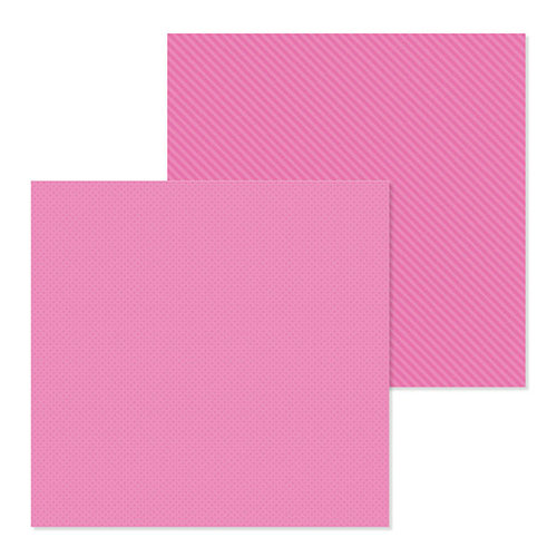 Doodlebug Design - Petite Prints Collection - 12 x 12 Double Sided Paper - Dot and Stripe - Bubblegum