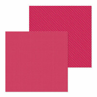 Doodlebug Design - Petite Prints Collection - 12 x 12 Double Sided Paper - Dot and Stripe - Ruby