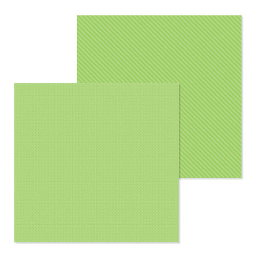 Doodlebug Design - Petite Prints Collection - 12 x 12 Double Sided Paper - Dot and Stripe - Limeade