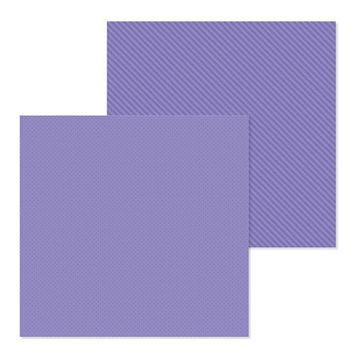 Doodlebug Design - Petite Prints Collection - 12 x 12 Double Sided Paper - Dot and Stripe - Lilac