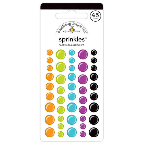 Doodlebug Design - Pumpkin Party Collection - Halloween - Sprinkles - Self Adhesive Enamel Dots - Assortment