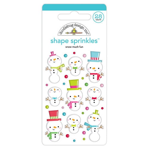 Doodlebug Design - Christmas Town Collection - Stickers - Shape Sprinkles - Enamel - Snow Much Fun