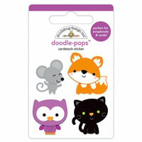 Doodlebug Design - Pumpkin Party Collection - Halloween - Doodle-Pops - 3 Dimensional Cardstock Stickers - Forest Friends