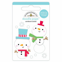 Doodlebug Design - Christmas Town Collection - Doodle-Pops - 3 Dimensional Cardstock Stickers - Snow Buddies