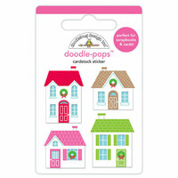 Doodlebug Design - Christmas Town Collection - Doodle-Pops - 3 Dimensional Cardstock Stickers - Christmas Town