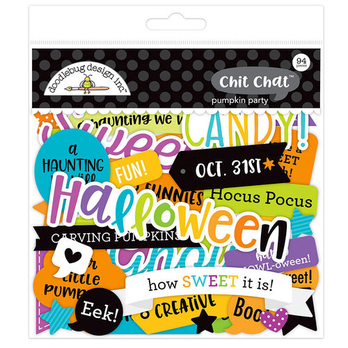 Doodlebug Design - Pumpkin Party Collection - Halloween - Chit Chat - Die Cut Cardstock Pieces