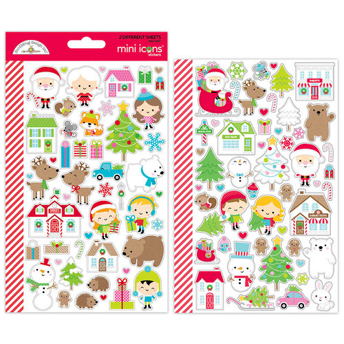 Doodlebug Design - Christmas Town Collection - Cardstock Stickers - Mini Icons