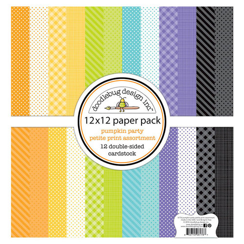 Doodlebug Design - Pumpkin Party Collection - Halloween - 12 x 12 Paper Pack - Petite Print