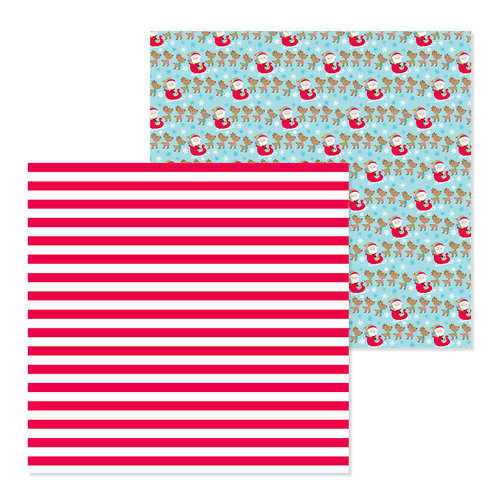 Doodlebug Design - Christmas Town Collection - 12 x 12 Double Sided Paper - Candy Cane Lane
