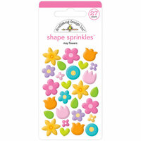 Doodlebug Design - Simply Spring Collection - Sprinkles - Self Adhesive Enamel Shapes - May Flowers