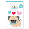 Doodlebug Design - French Kiss Collection - Doodle-Pops - 3 Dimensional Cardstock Stickers - Love Pug
