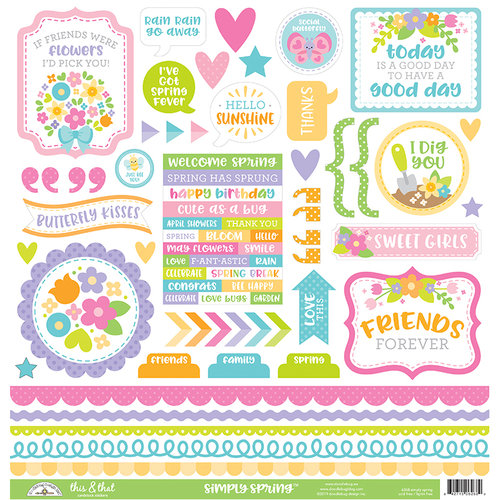 Doodlebug Design - Simply Spring Collection - 12 x 12 Cardstock Stickers - This and That