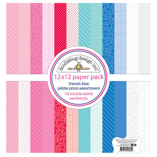 Doodlebug Design - French Kiss Collection - 12 x 12 Paper Pack - Petite Print Assortment