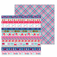 Doodlebug Design - French Kiss Collection - 12 x 12 Double Sided Paper - Passion for Plaid