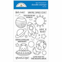 Doodlebug Design - So Much Pun Collection - Clear Photopolymer Stamps - Far Out
