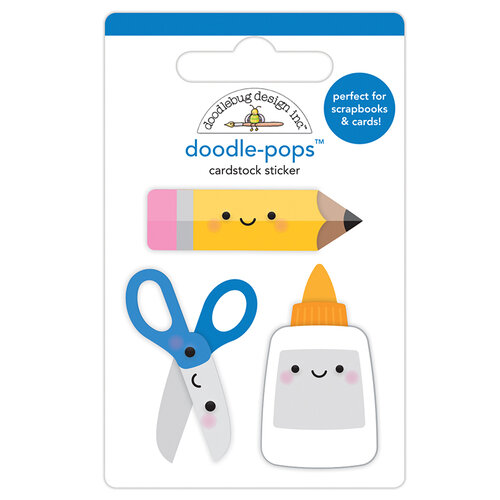 Doodlebug Design - School Days - Doodle-Pops - 3 Dimensional Cardstock Stickers - Cut and Paste