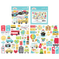 Doodlebug Design - I Heart Travel - Odds and Ends - Die Cut Cardstock Pieces