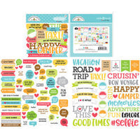Doodlebug Design - I Heart Travel - Chit Chat - Die Cut Cardstock Pieces