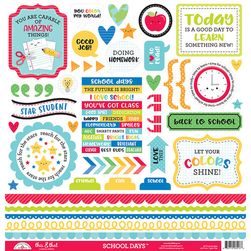 Doodlebug Design - School Days - 12 x 12 Cardstock Stickers - This and That